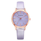 WJ-8455 Fashion Woman Purple Good Quality Gift Alloy Watch Case Lady Leather Watch