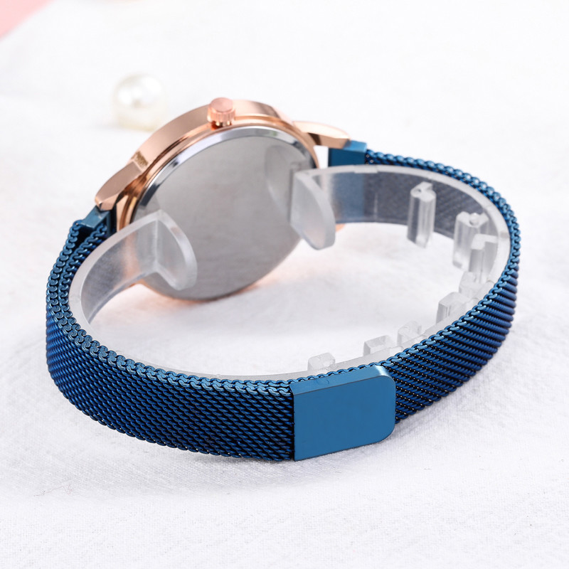 WJ-8457 Fashion Smart Women Quality Assurance Purple Magnetic Watch Strap Stainless Steel Band Watch
