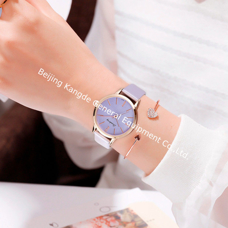 WJ-8455 Fashion Woman Purple Good Quality Gift Alloy Watch Case Lady Leather Watch