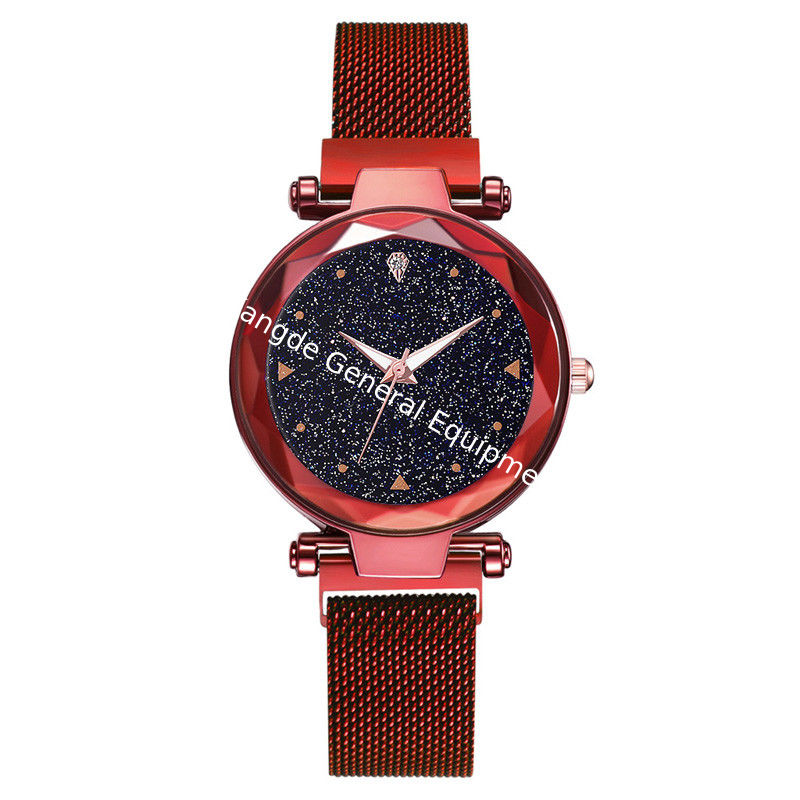 WJ-8486 Fashion Smart Quartz Purple Colors Stainless Steel Alloy Case Magnetic Bracelet Watch